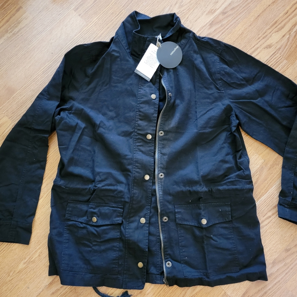 New Womens black utility jacket
